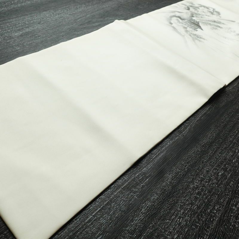 名古屋帯 太鼓柄 良品 正絹 風景柄 名古屋仕立て 帯 白_画像8