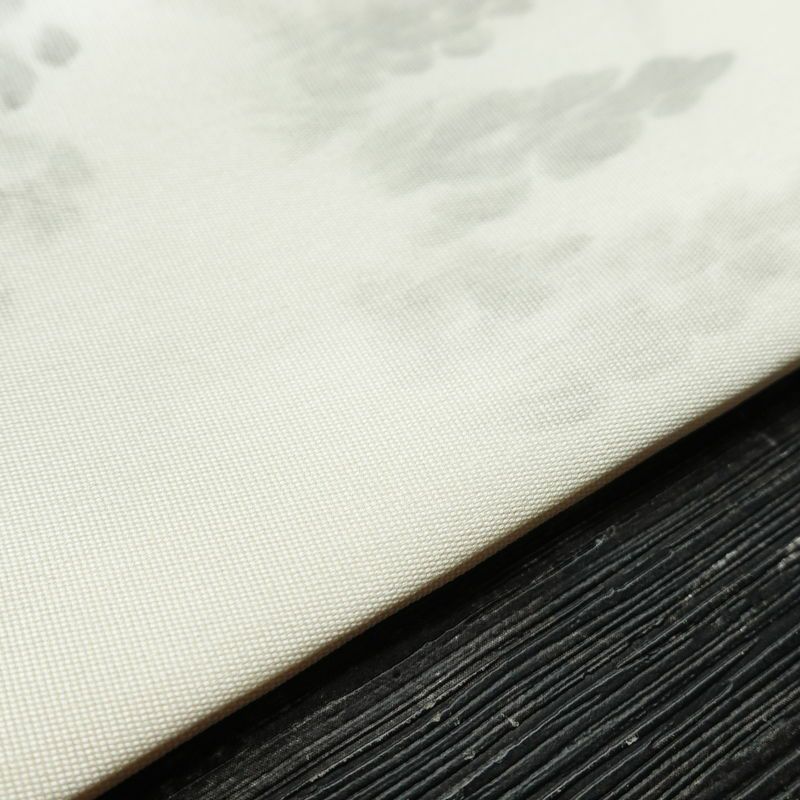 名古屋帯 太鼓柄 良品 正絹 風景柄 名古屋仕立て 帯 白_画像12