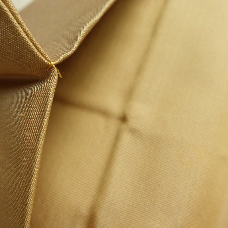 名古屋帯 太鼓柄 美品 正絹 木の葉・植物柄 名古屋仕立て 帯 ベージュ_画像20