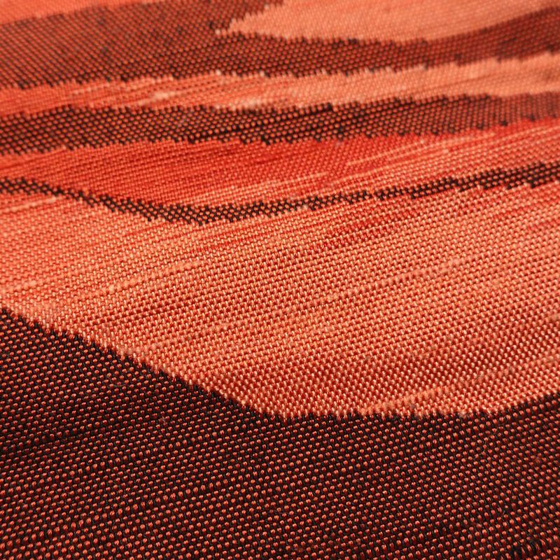 名古屋帯 六通柄 正絹 幾何学柄・抽象柄 通し仕立て 帯 橙_画像4