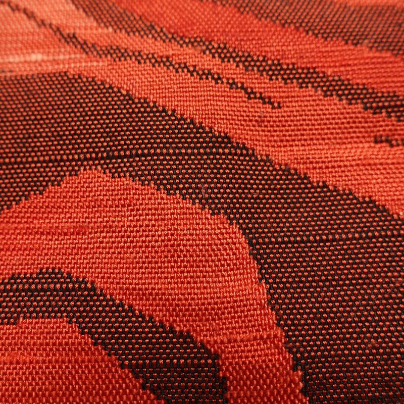 名古屋帯 六通柄 正絹 幾何学柄・抽象柄 通し仕立て 帯 橙_画像5