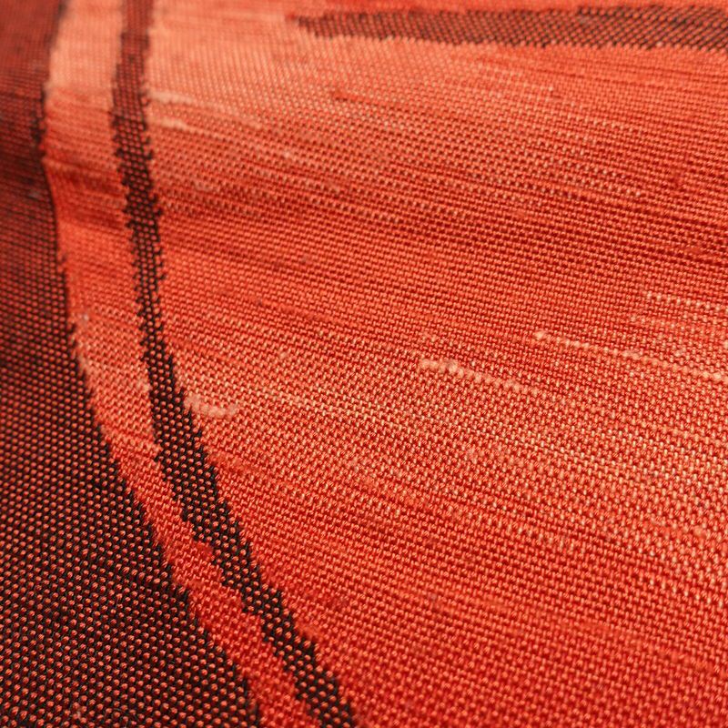 名古屋帯 六通柄 正絹 幾何学柄・抽象柄 通し仕立て 帯 橙_画像7