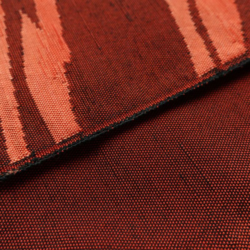 名古屋帯 六通柄 正絹 幾何学柄・抽象柄 通し仕立て 帯 橙_画像13