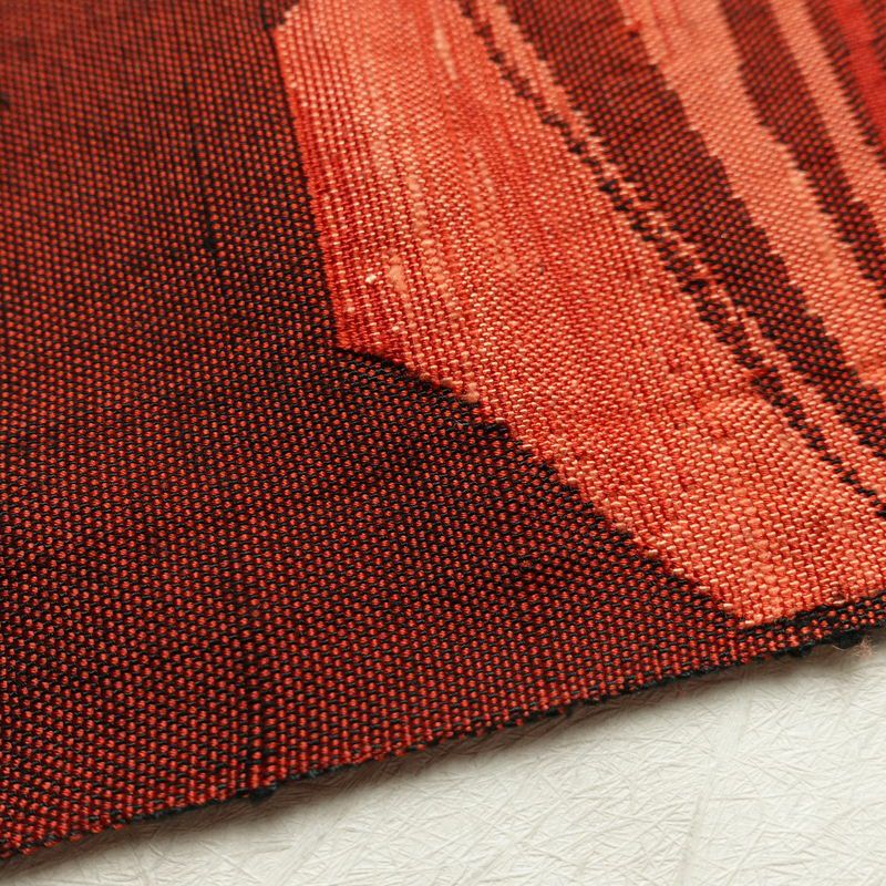 名古屋帯 六通柄 正絹 幾何学柄・抽象柄 通し仕立て 帯 橙_画像18