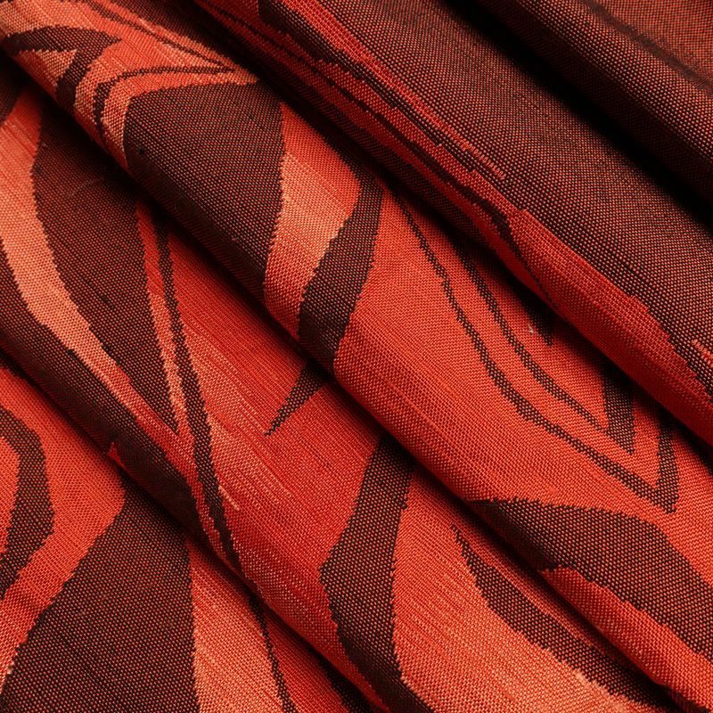 名古屋帯 六通柄 正絹 幾何学柄・抽象柄 通し仕立て 帯 橙_画像21