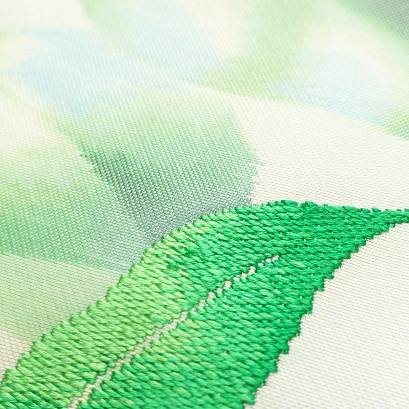 名古屋帯 太鼓柄 正絹 花柄 名古屋仕立て 銀糸 帯 白_画像6