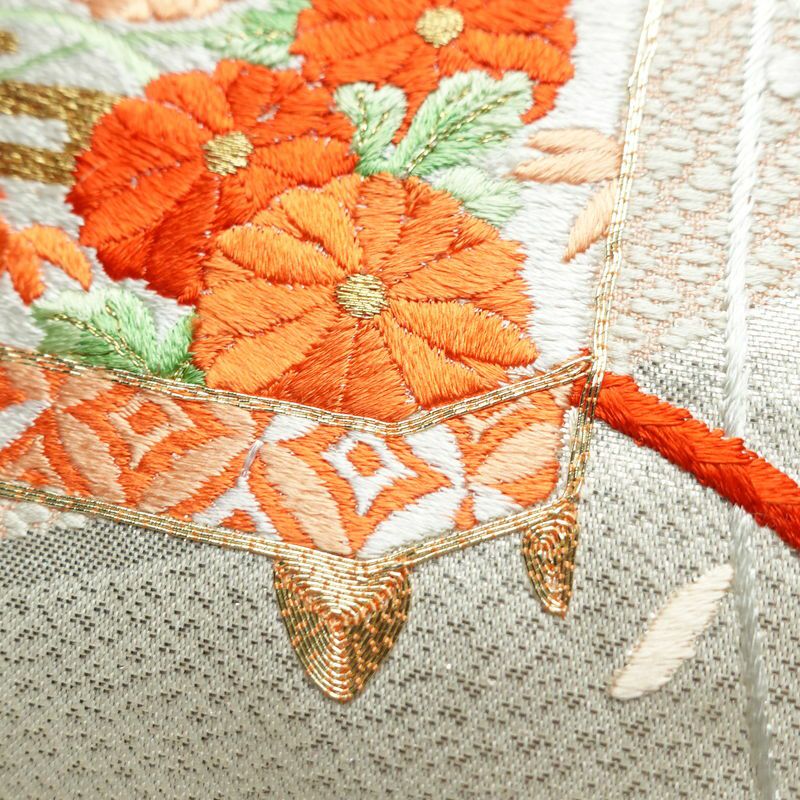 名古屋帯 太鼓柄 金駒刺繍 正絹 古典柄 名古屋仕立て 箔 刺繍 帯 金・銀_画像3
