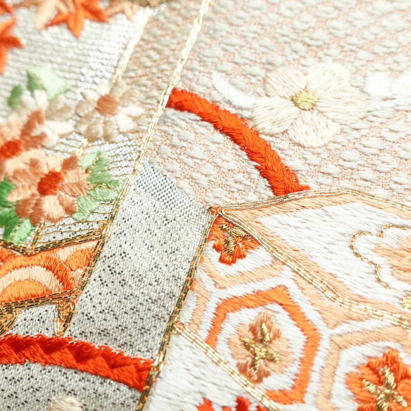 名古屋帯 太鼓柄 金駒刺繍 正絹 古典柄 名古屋仕立て 箔 刺繍 帯 金・銀_画像5