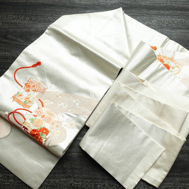 名古屋帯 太鼓柄 金駒刺繍 正絹 古典柄 名古屋仕立て 箔 刺繍 帯 金・銀_画像17