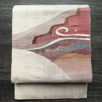 名古屋帯 太鼓柄 良品 金駒刺繍 正絹 古典柄 名古屋仕立て 箔