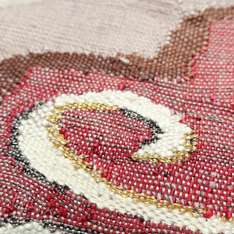 名古屋帯 太鼓柄 正絹 幾何学柄・抽象柄 松葉仕立て 帯 多色使い_画像3