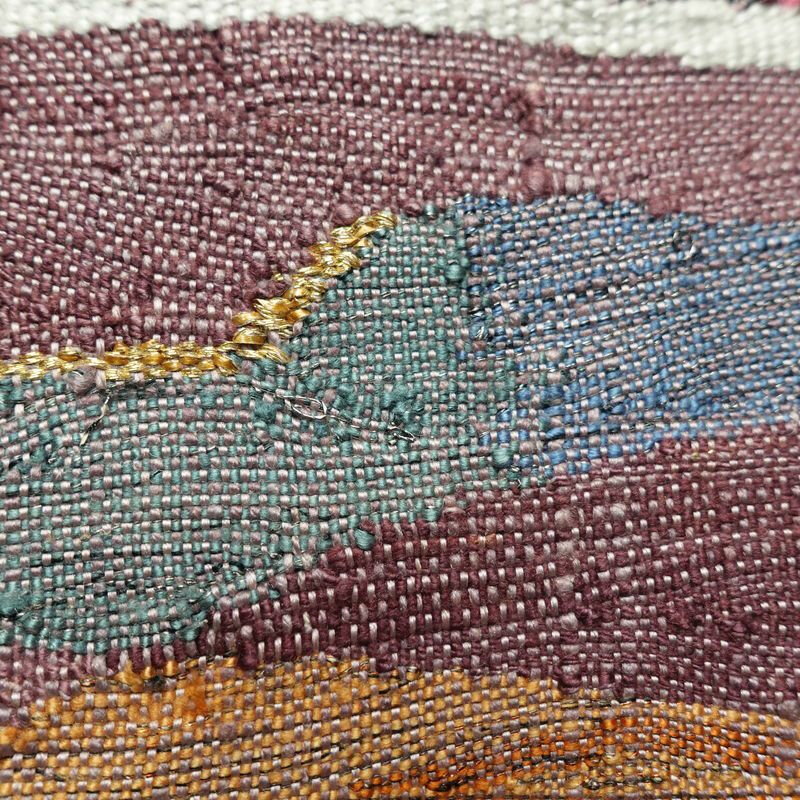 名古屋帯 太鼓柄 正絹 幾何学柄・抽象柄 松葉仕立て 帯 多色使い_画像4