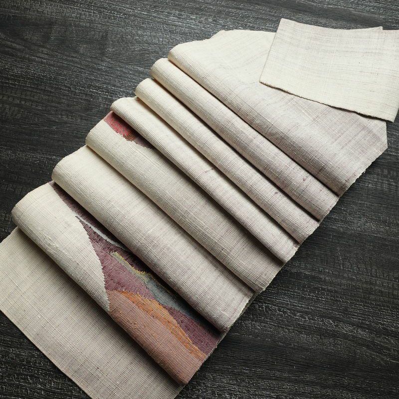 名古屋帯 太鼓柄 正絹 幾何学柄・抽象柄 松葉仕立て 帯 多色使い_画像19