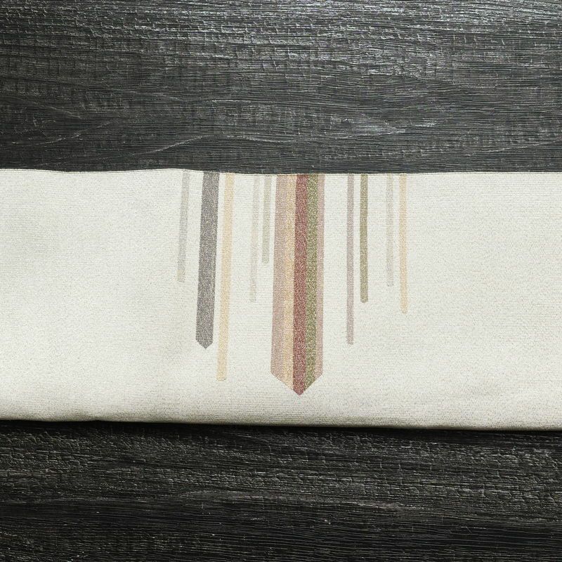 名古屋帯 つづれ織 太鼓柄 正絹 幾何学柄・抽象柄 松葉仕立て 銀糸 帯 金・銀_画像14