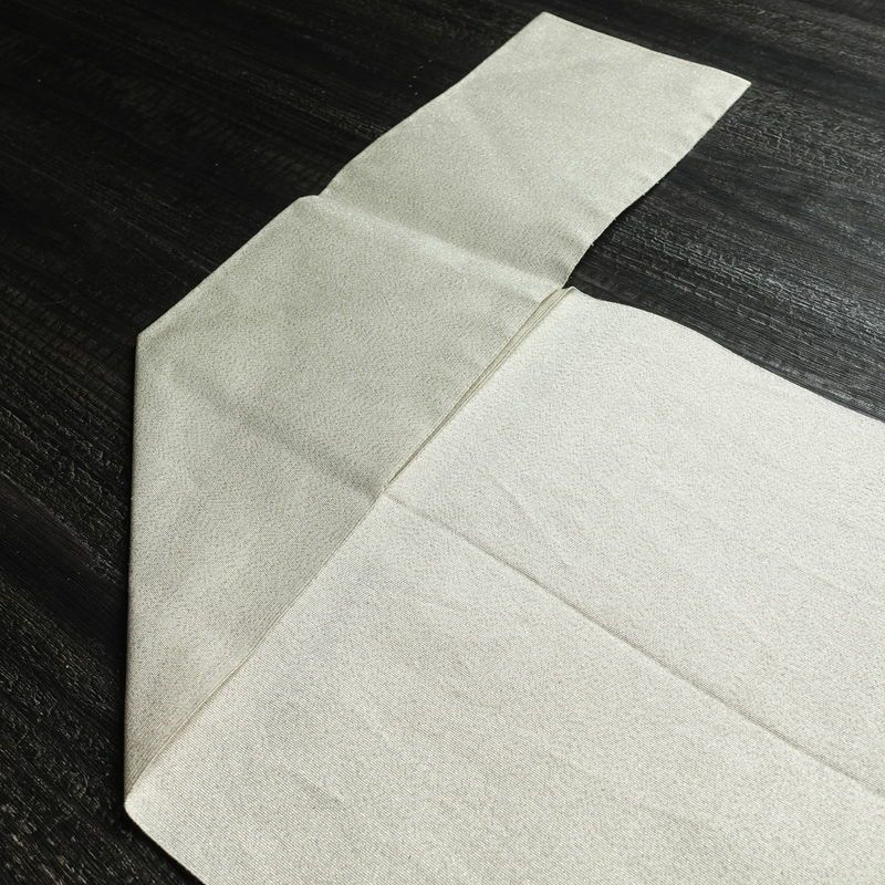 名古屋帯 つづれ織 太鼓柄 正絹 幾何学柄・抽象柄 松葉仕立て 銀糸 帯 金・銀_画像17