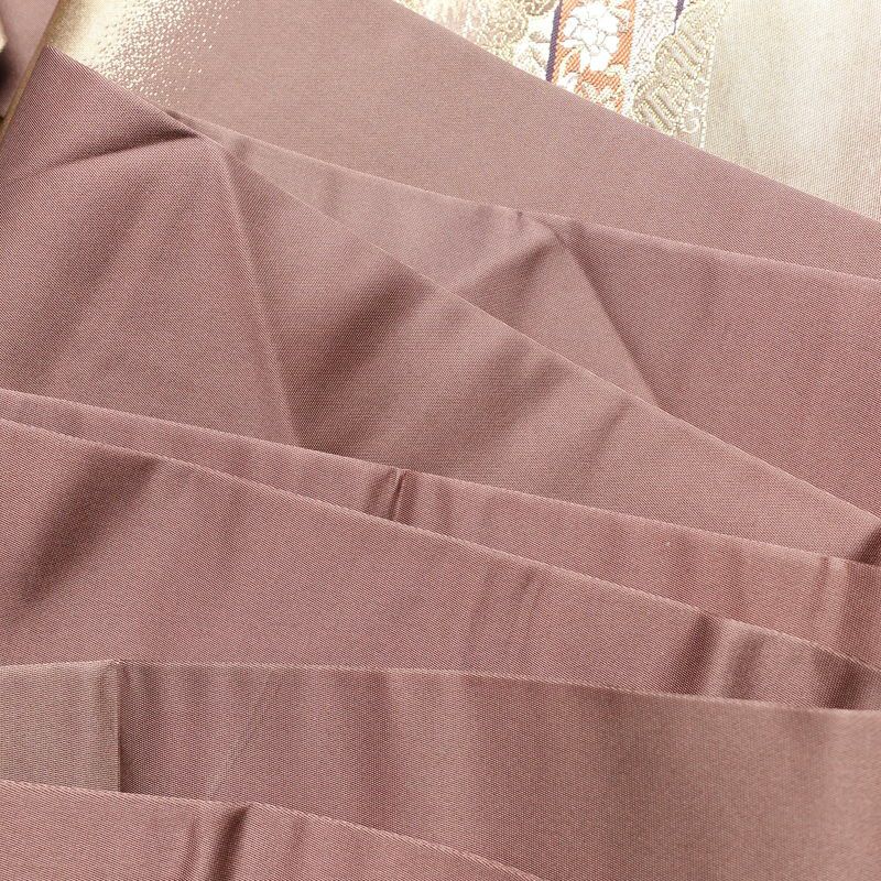 名古屋帯 太鼓柄 正絹 古典柄 名古屋仕立て 箔 金糸 帯 くすみパープル 紫・藤色_画像17