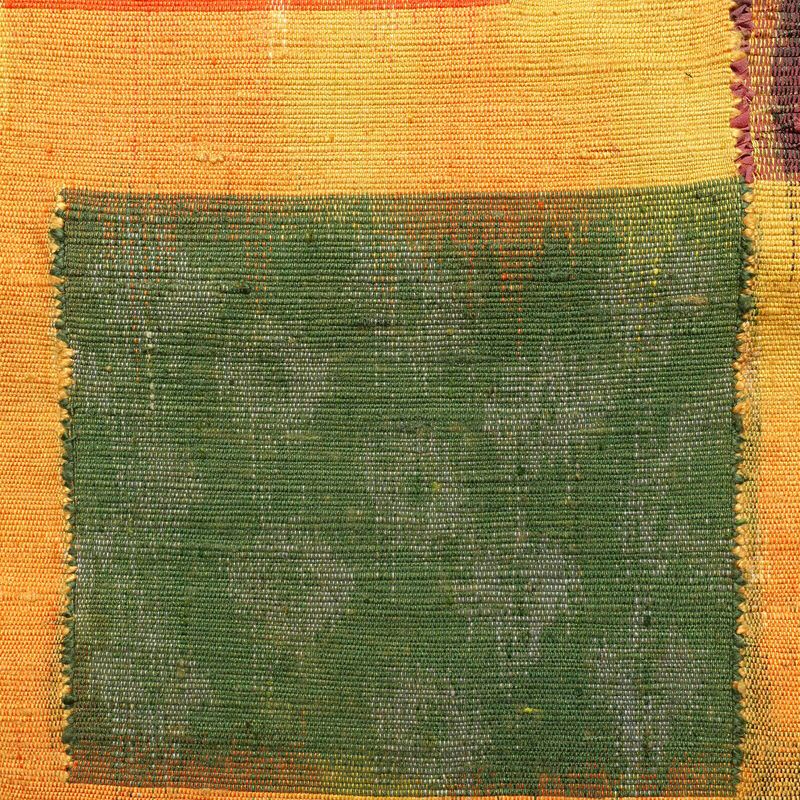 名古屋帯 紬地 太鼓柄 良品 正絹 幾何学柄・抽象柄 名古屋仕立て 帯 黄・黄土色_画像2