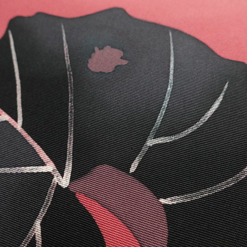 名古屋帯 太鼓柄 正絹 木の葉・植物柄 名古屋仕立て 帯 ピンク_画像5