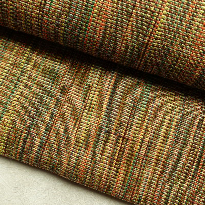 名古屋帯 全通柄 正絹 その他の柄 松葉仕立て 帯 黄・黄土色_画像7