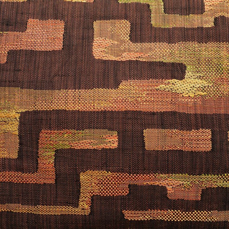 名古屋帯 太鼓柄 正絹 幾何学柄・抽象柄 通し仕立て 帯 茶_画像2