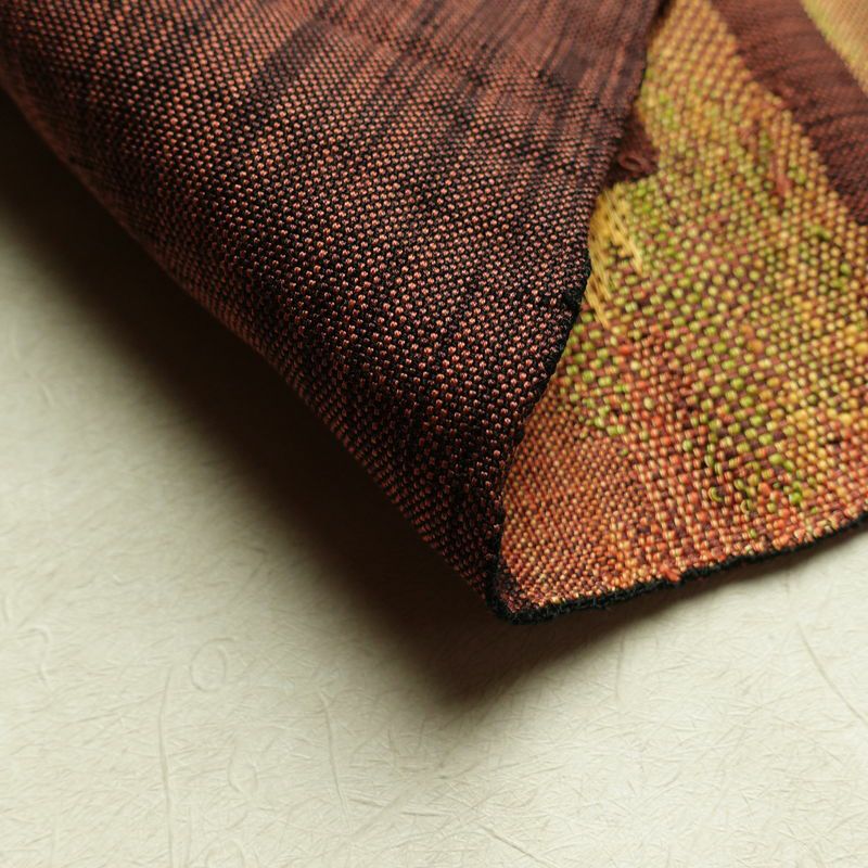 名古屋帯 太鼓柄 正絹 幾何学柄・抽象柄 通し仕立て 帯 茶_画像10