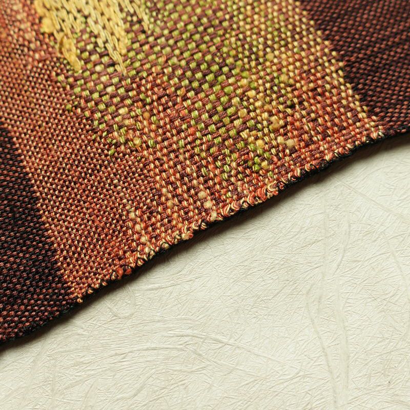 名古屋帯 太鼓柄 正絹 幾何学柄・抽象柄 通し仕立て 帯 茶_画像12