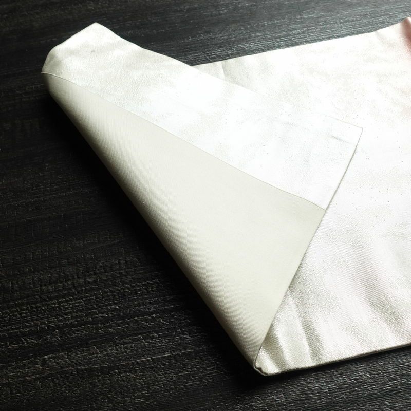 名古屋帯 太鼓柄 正絹 花柄 名古屋仕立て 箔 刺繍 帯 金・銀_画像9