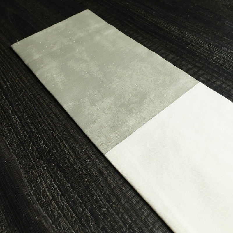 名古屋帯 太鼓柄 正絹 花柄 名古屋仕立て 箔 刺繍 帯 金・銀_画像14