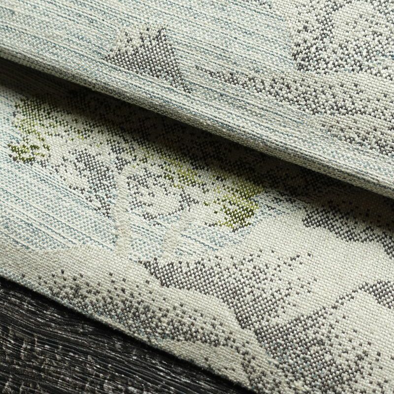 名古屋帯 六通柄 正絹 風景柄 松葉仕立て 帯 青・紺_画像5