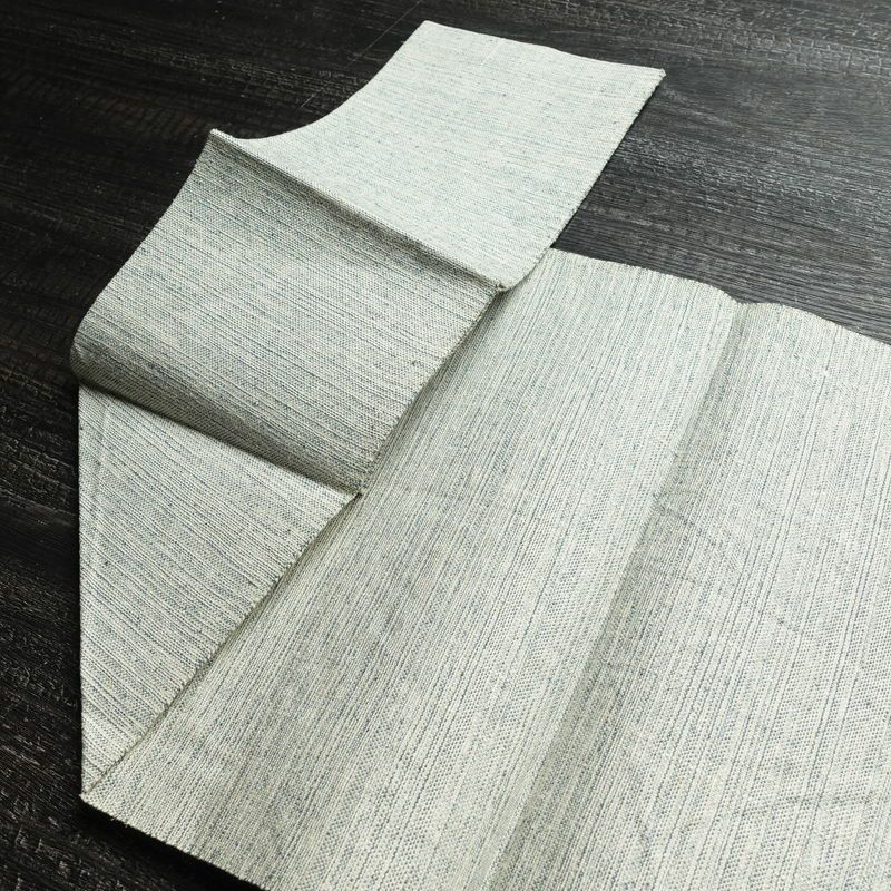 名古屋帯 六通柄 正絹 風景柄 松葉仕立て 帯 青・紺_画像14