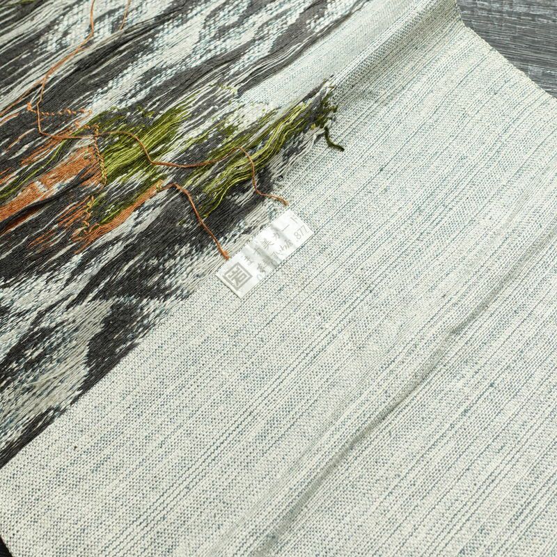 名古屋帯 六通柄 正絹 風景柄 松葉仕立て 帯 青・紺_画像20