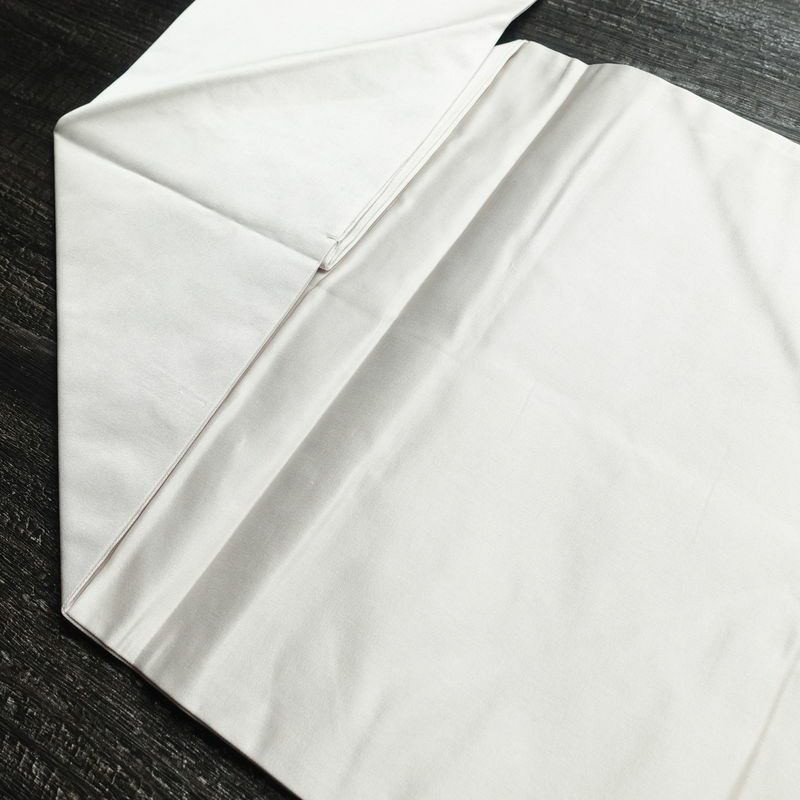 名古屋帯 太鼓柄 良品 正絹 木の葉・植物柄 名古屋仕立て 箔 帯 グレー_画像17