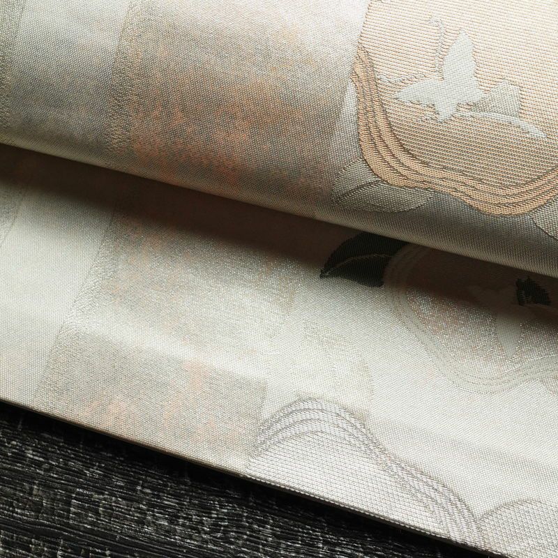 名古屋帯 太鼓柄 正絹 通し仕立て 箔 帯 金・銀_画像7