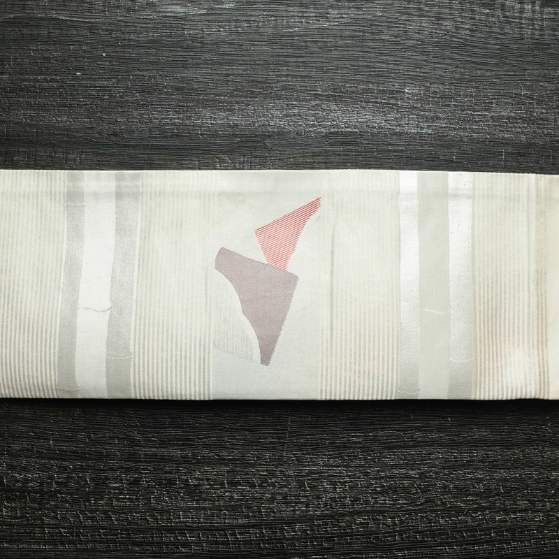 名古屋帯 太鼓柄 正絹 通し仕立て 箔 帯 金・銀_画像15