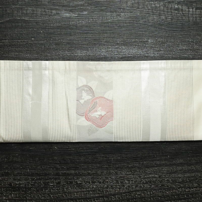 名古屋帯 太鼓柄 正絹 通し仕立て 箔 帯 金・銀_画像16