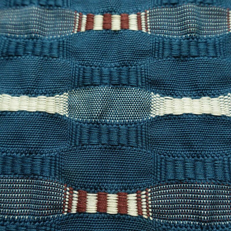 袋帯 全通柄 一般用 正絹 幾何学柄・抽象柄 帯 青・紺_画像5