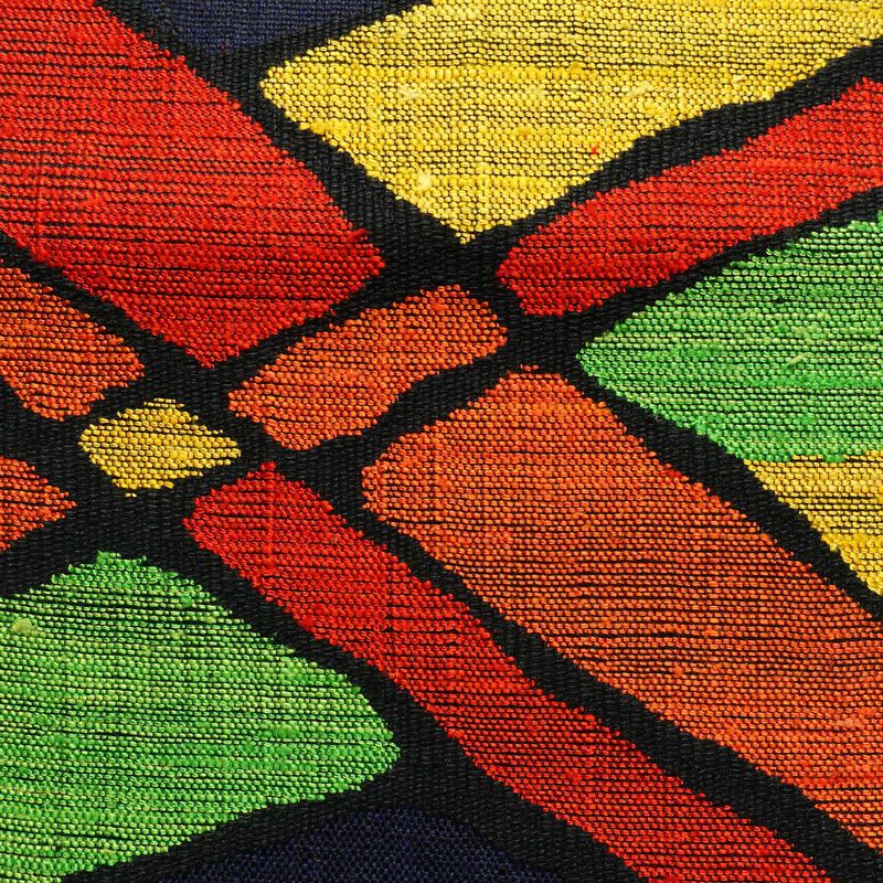 名古屋帯 太鼓柄 美品 正絹 幾何学柄・抽象柄 松葉仕立て 帯 青・紺_画像2