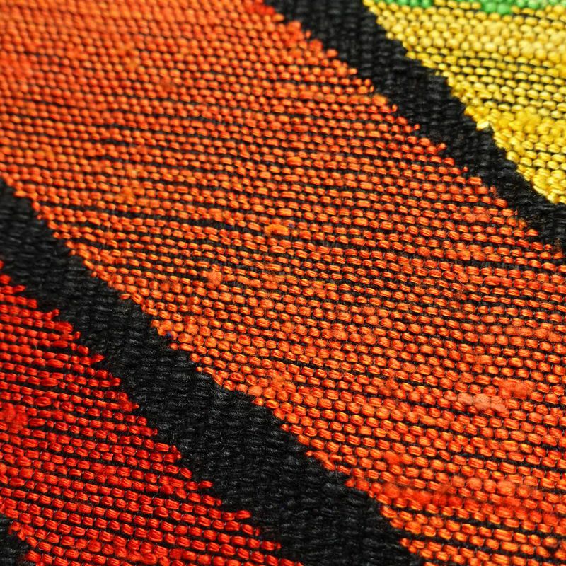 名古屋帯 太鼓柄 美品 正絹 幾何学柄・抽象柄 松葉仕立て 帯 青・紺_画像3