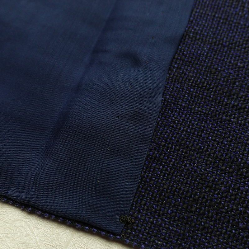 名古屋帯 太鼓柄 美品 正絹 幾何学柄・抽象柄 松葉仕立て 帯 青・紺_画像16