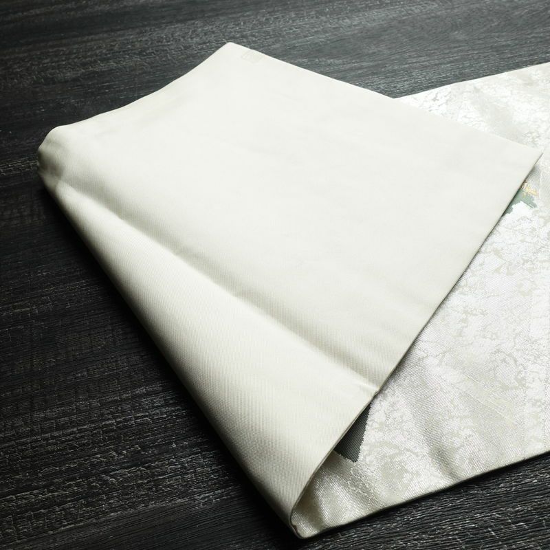 名古屋帯 六通柄 正絹 幾何学柄・抽象柄 名古屋仕立て 箔 帯 金・銀_画像8