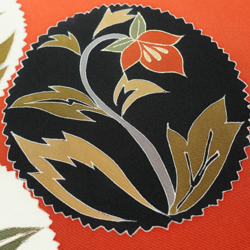 名古屋帯 太鼓柄 良品 金駒刺繍 正絹 花柄 名古屋仕立て 帯 橙_画像3