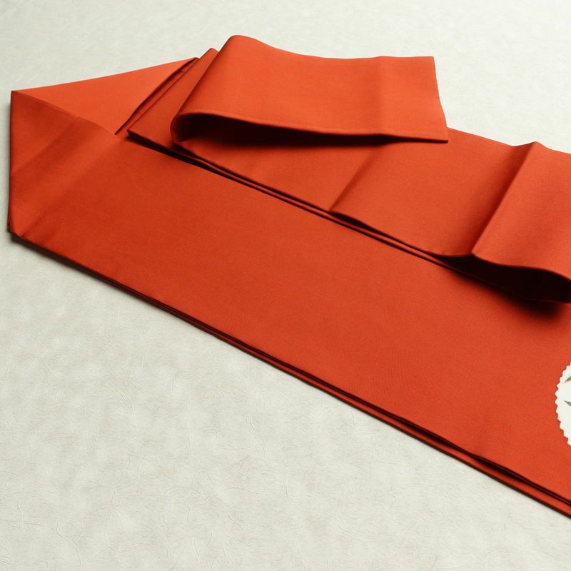 名古屋帯 太鼓柄 良品 金駒刺繍 正絹 花柄 名古屋仕立て 帯 橙_画像21