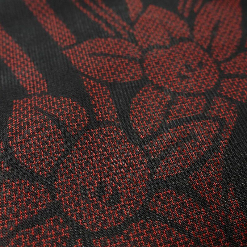 盛夏 良品 夏用 しつけ糸付き 正絹 花柄 単衣仕立て 身丈162.5cm 裄丈66.5cm 着物 黒_画像8