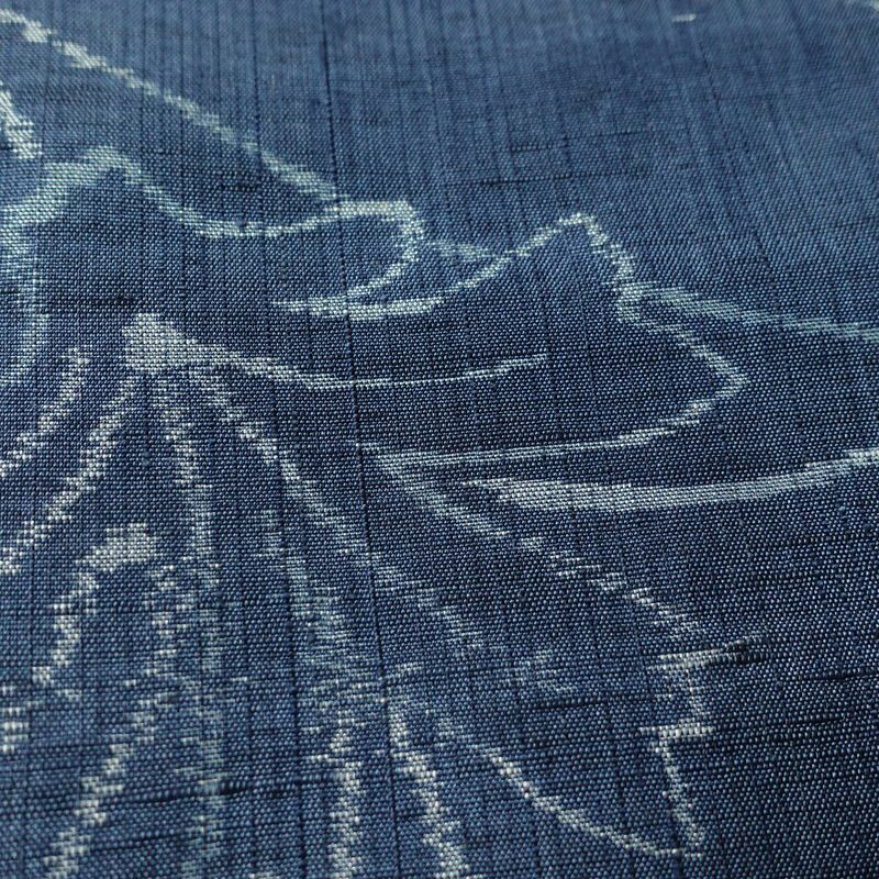 紬 良品 正絹 花柄 袷仕立て 身丈155.5cm 裄丈63cm 着物 青・紺_画像7