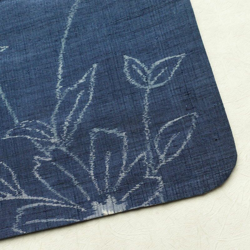 紬 良品 正絹 花柄 袷仕立て 身丈155.5cm 裄丈63cm 着物 青・紺_画像15