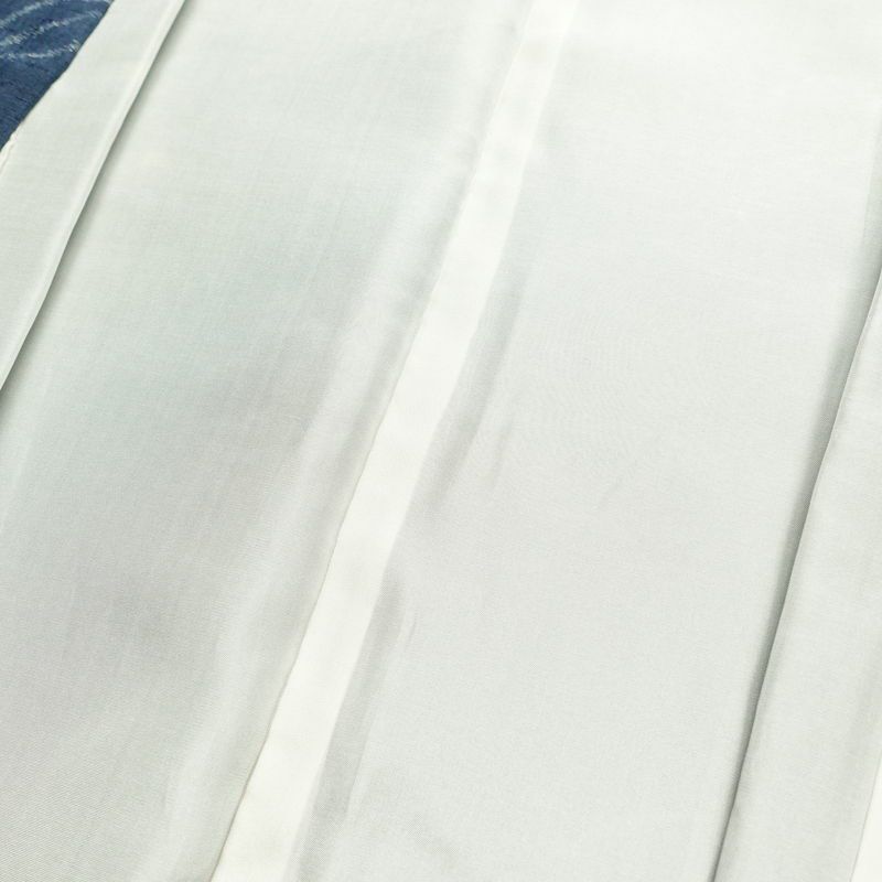 紬 良品 正絹 花柄 袷仕立て 身丈155.5cm 裄丈63cm 着物 青・紺_画像18