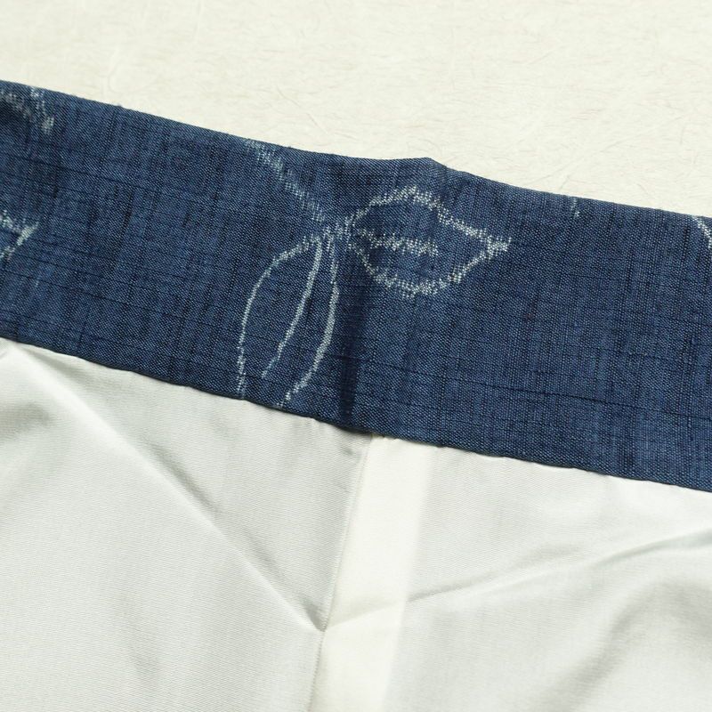 紬 良品 正絹 花柄 袷仕立て 身丈155.5cm 裄丈63cm 着物 青・紺_画像19