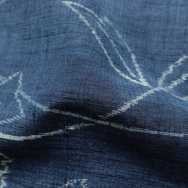 紬 良品 正絹 花柄 袷仕立て 身丈155.5cm 裄丈63cm 着物 青・紺_画像21