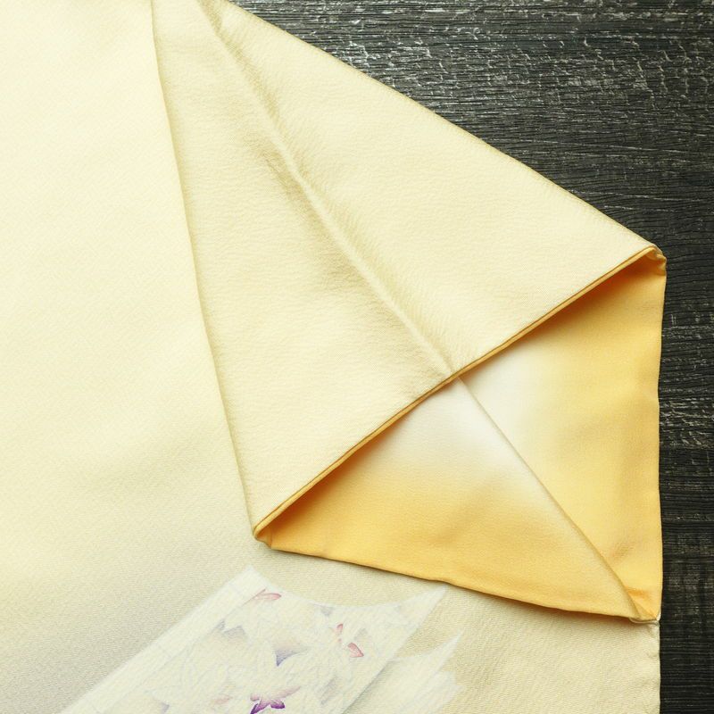 付け下げ 正絹 古典柄 袷仕立て 身丈168cm 裄丈69.5cm 刺繍 フォーマル 着物 クリーム_画像16