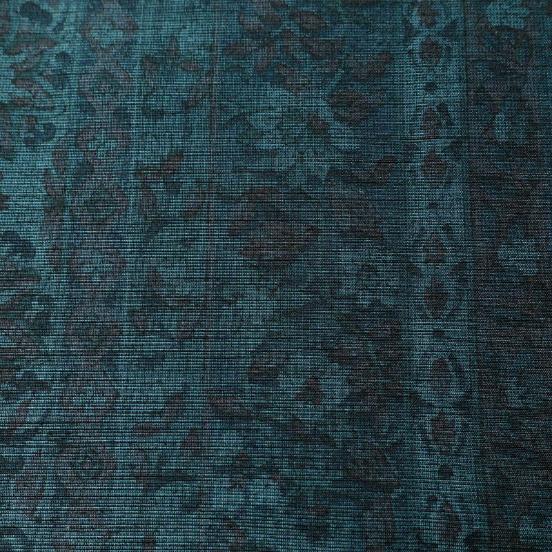 単衣 紬 良品 正絹 花柄 単衣仕立て 胴抜き 身丈161cm 裄丈65cm 一部しつけ糸付き 着物 青・紺_画像7